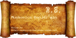 Muskovics Benjámin névjegykártya